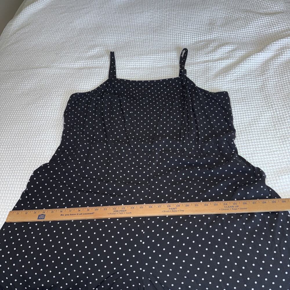 Old Navy Jumpsuit Womens 4X Black Polka Dot Sleeveless Pockets Smocked Back EUC - Picture 10 of 16